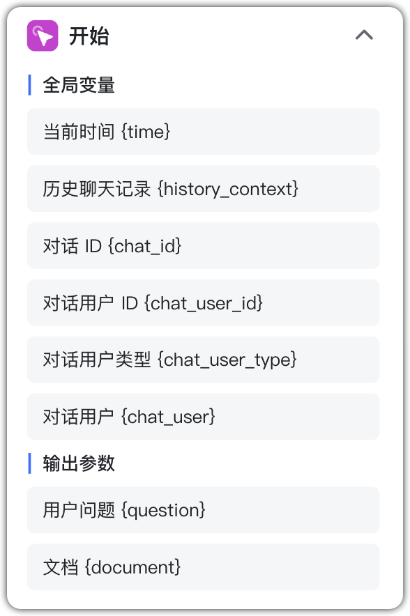 开始节点-用户输入